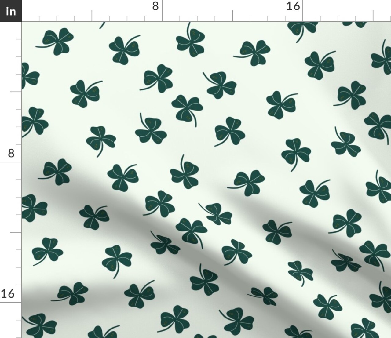 St. Patrick'S Day Ireland Clover Shamrock Irish Green Lucky Dark Green Holiday Novelty Festive March Classic Traditional Non Directional Luck Custom Printed Fabric by Spoonflower Various Fabrics by the Yard or Fat Quarter